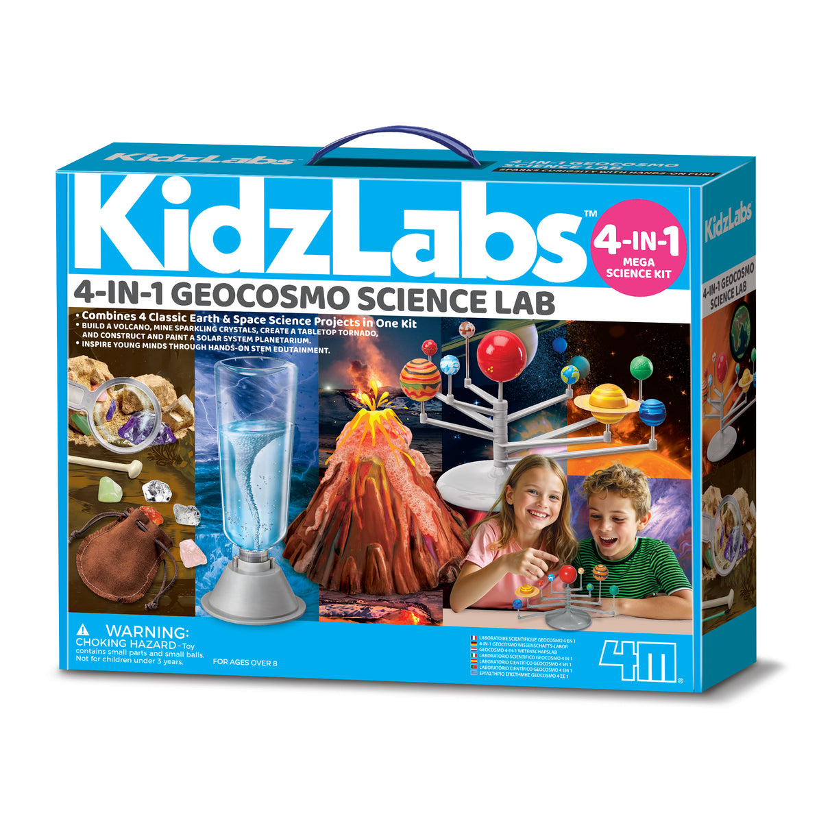 4M Mega Earth Science-4in1 Experiment Kit for Kids, Children's STEM Learning Toy