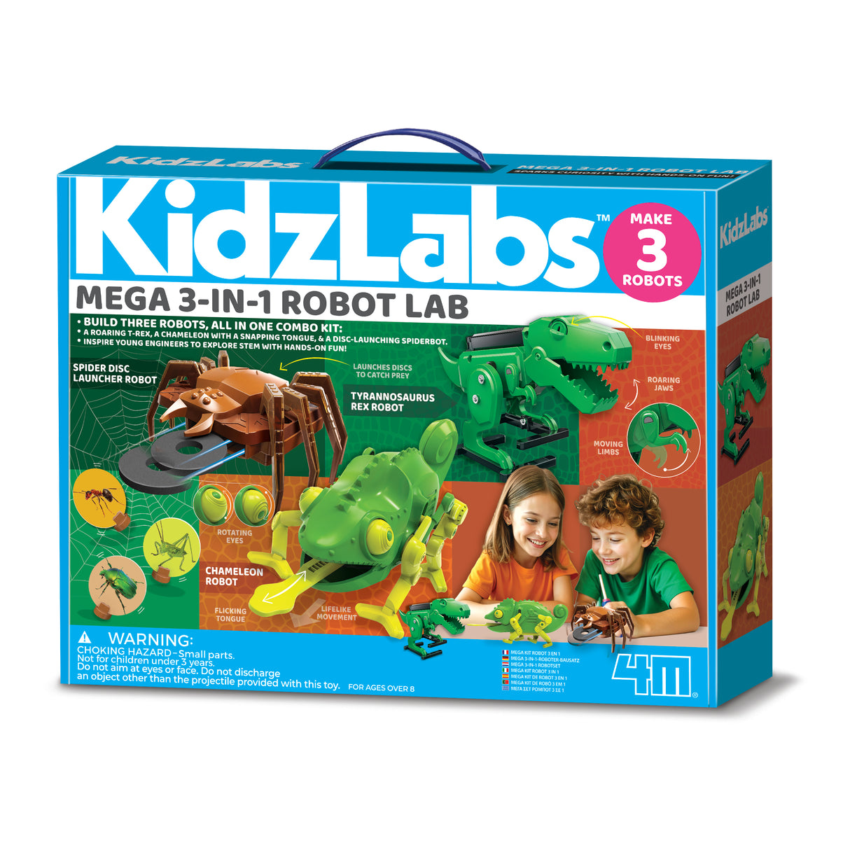 4M Mega Robot Lab- 3 in 1 Robotics Kit for Kids, Build your Own Robotic Animals