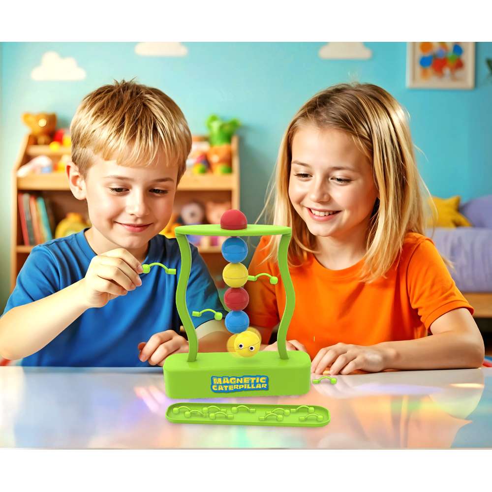4M Magnetic Caterpillar-Kids' Magnet Balance Game, STEM Toy for Physics Learning