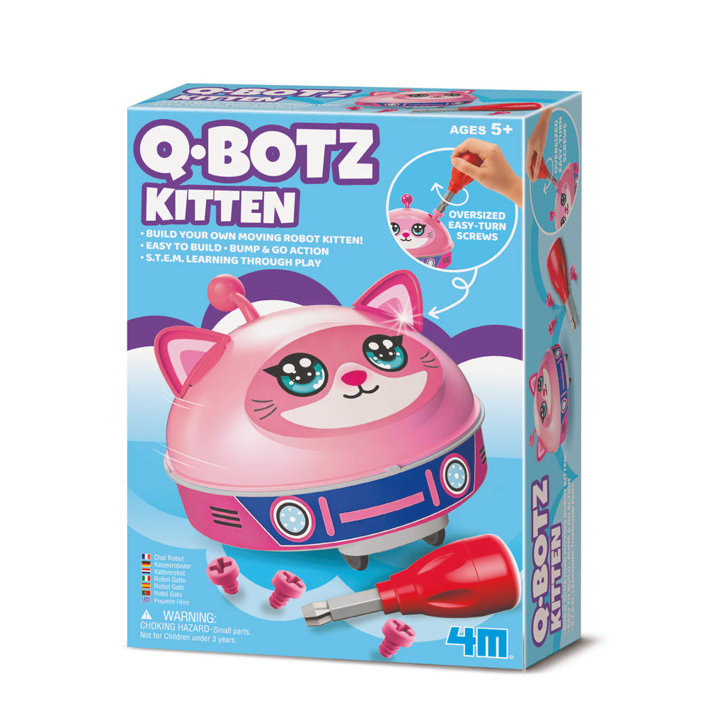 4M Kidzrobotix Q.Botz Cat- Kids Robot Building Kit, Early Engineering STEM Toy