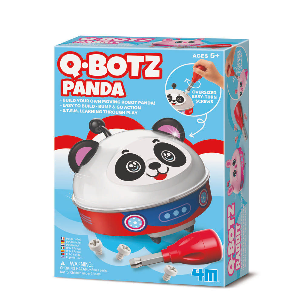 4M Kidzrobotix Q.Botz Panda-Robot Building Kit for Kids, STEM Toys, Science Kits
