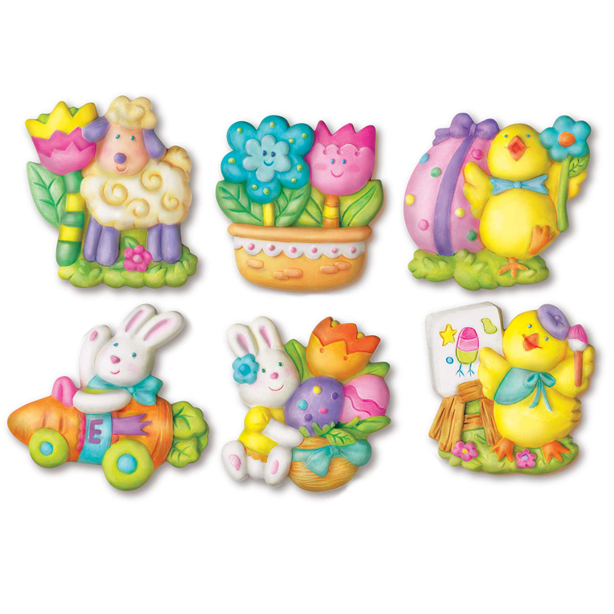 4M Mould & Paint Happy Easter- Clay Magnet Making Kit for Kids, Spring Craft Set
