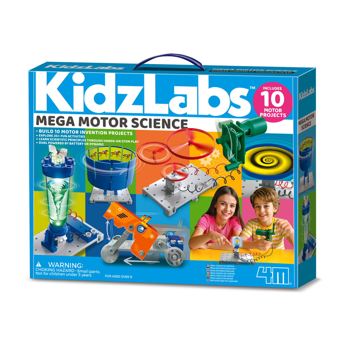 4M Mega Motor Science Kit - Build Your Own Robot & More, STEM Toys for Kids