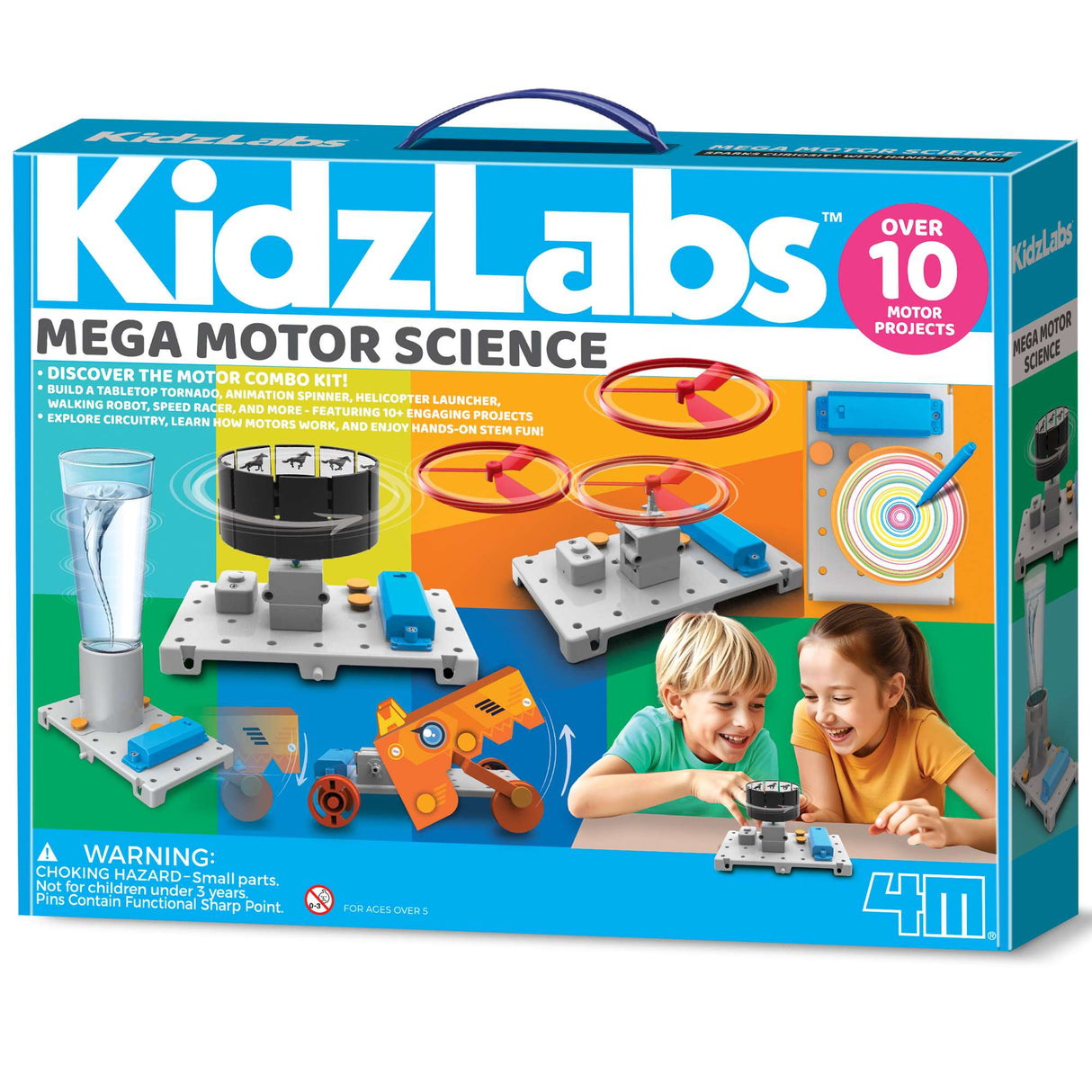 4M Mega Motor Science Kit - Build Your Own Robot & More, STEM Toys for Kids