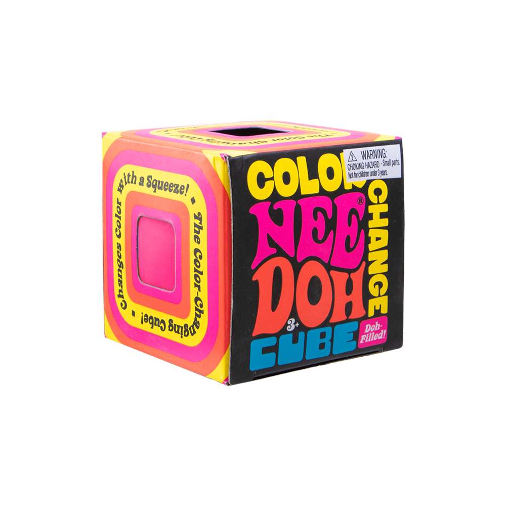 NeeDoh Color Change Cube Classic Groovy Squishy Stress Relief Fidget Toy