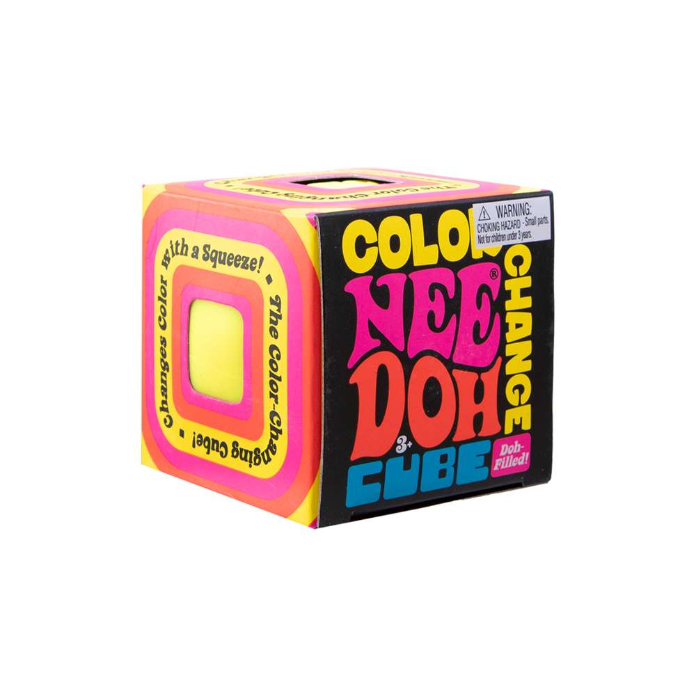 NeeDoh Color Change Cube Classic Groovy Squishy Stress Relief Fidget Toy
