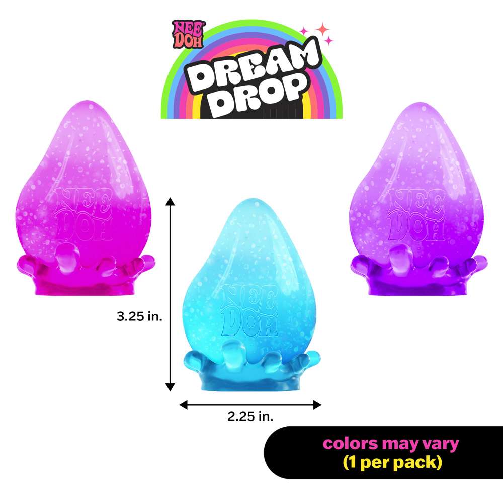 NeeDoh Dream Drop Dreamy Smooth Squeeze Raindrop Squishy Fidget Toy