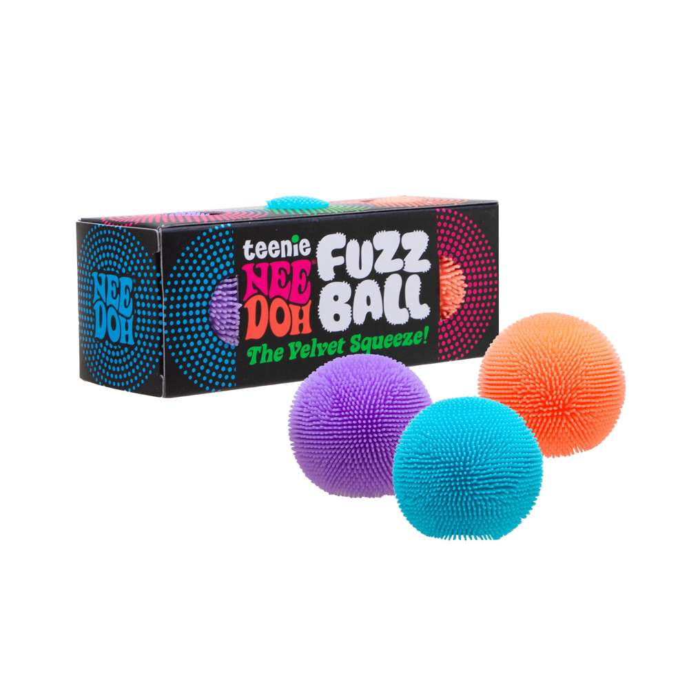 NeeDoh Teenie Fuzz Ball - Mini Fuzzy Stress Balls for Kids, Squishy Sensory Toy