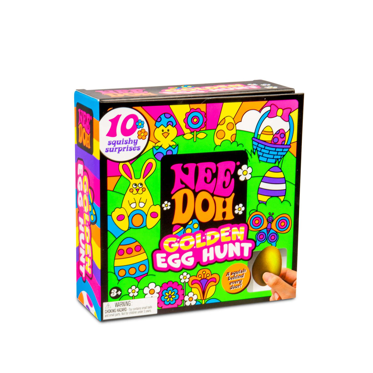 NeeDoh Golden Egg Hunt- Kids' Easter Fidget Toy Box with Mystery Doors