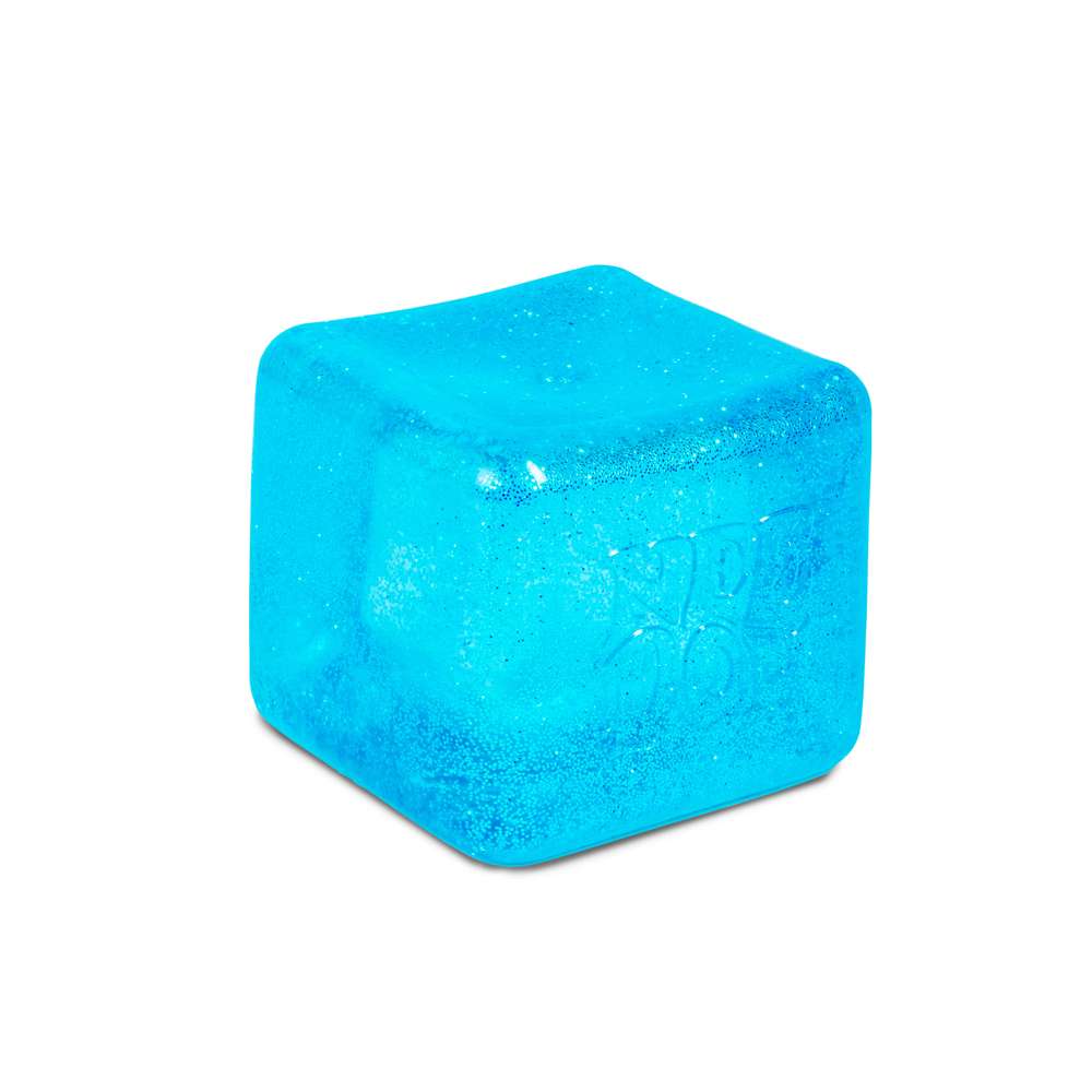 NeeDoh Niceberg Glitter & Glow Super Solid Squish Large Cube Fidget Toy