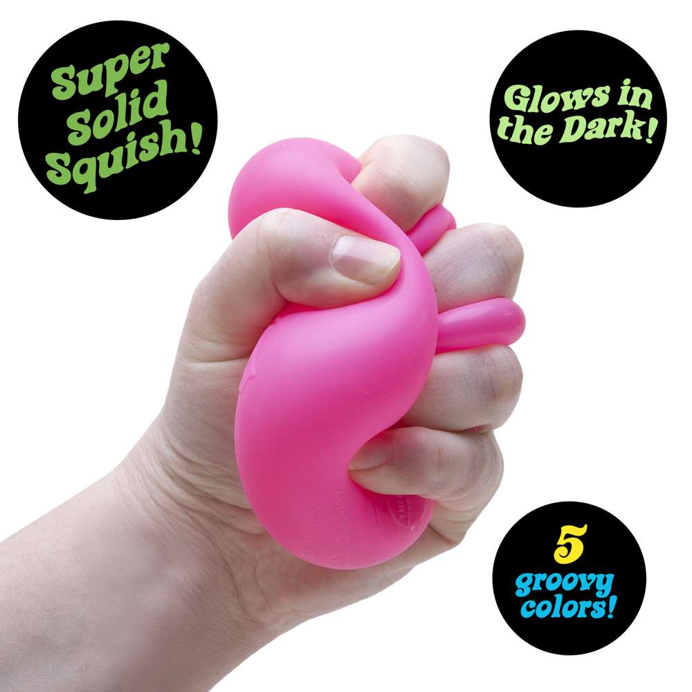 NeeDoh Nice Cube Glow Super Solid Squish Glow in the Dark Fidget Toy