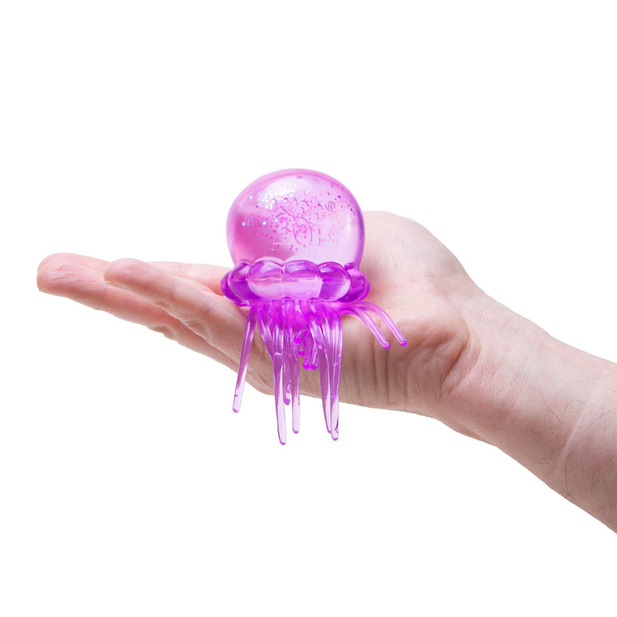 NeeDoh Jelly Squish - Stretchy Jellyfish Toy with Glitter Filling, Sensory Toys