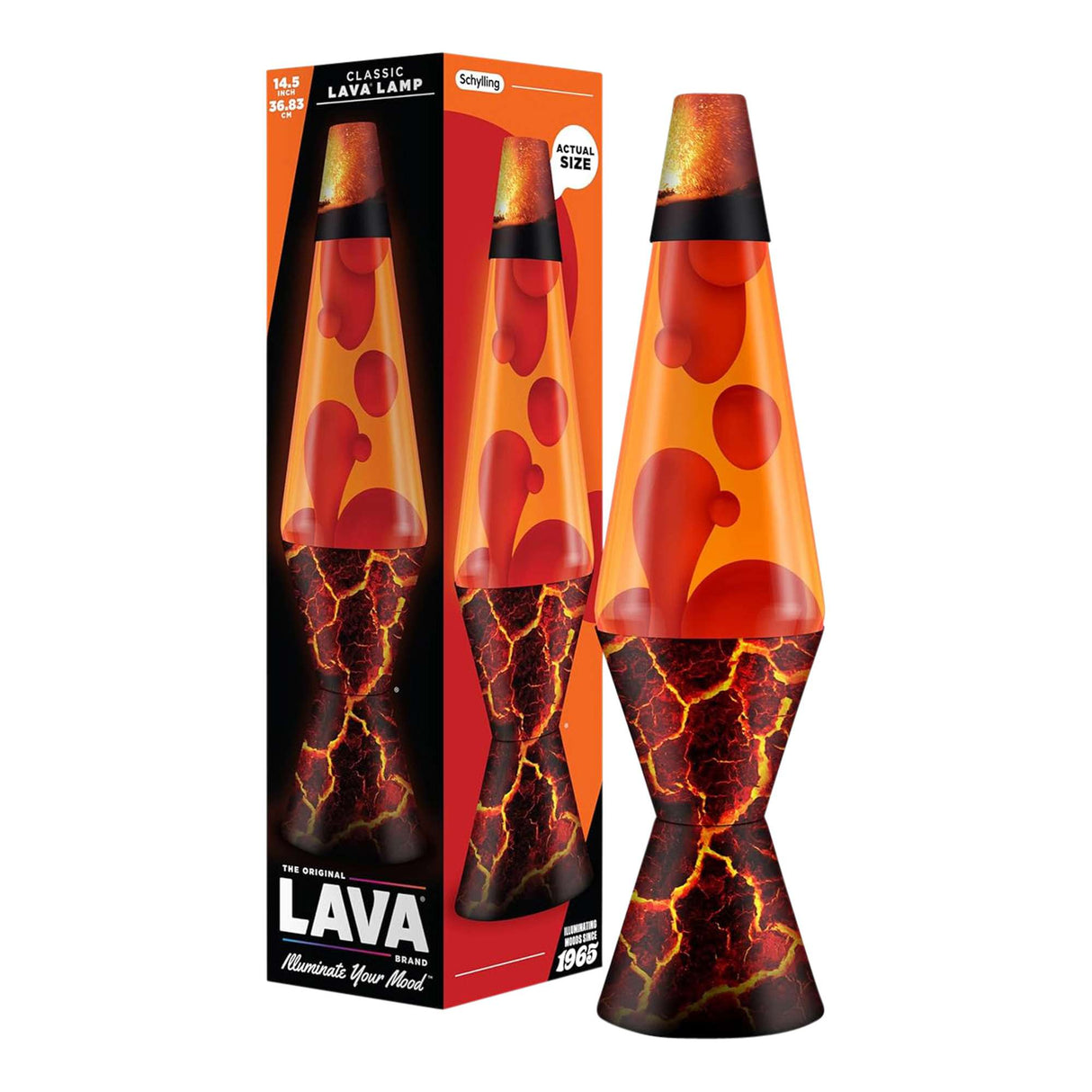 LAVA Lamp Volcanic Crags - 14.5 Inch Red Motion Lamps, Retro Light for Bedroom