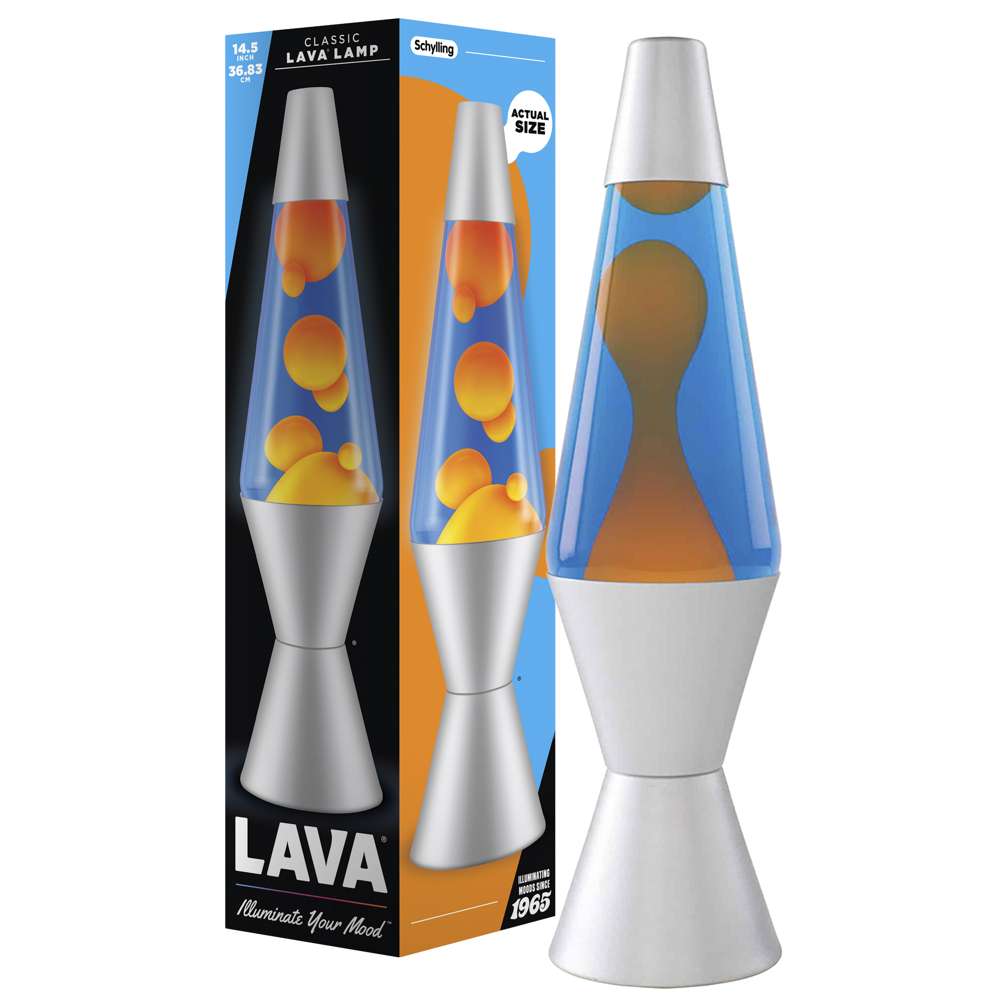 Lava Lamp Orange/Blue/Aluminium - 14.5In - Damaged Box