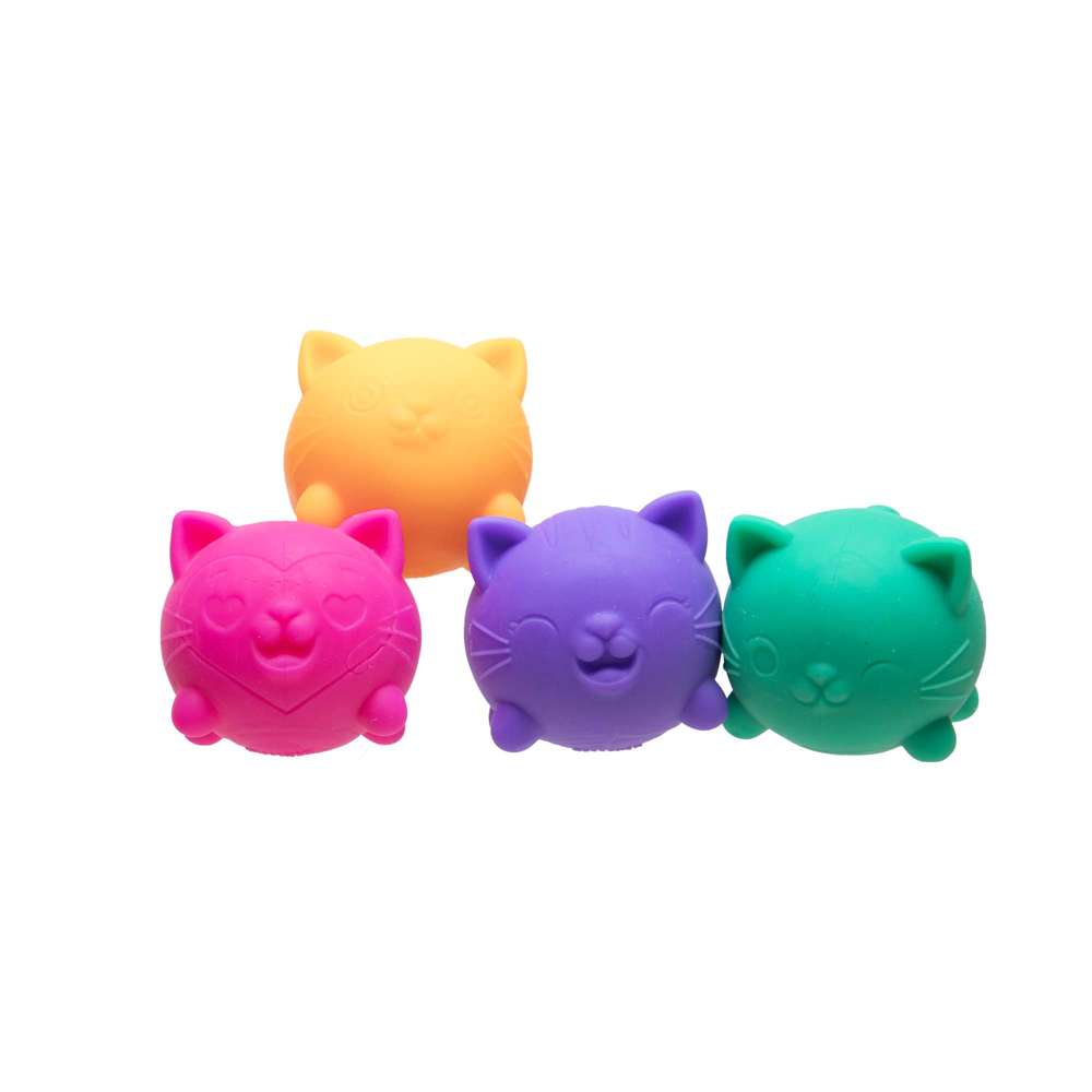 NeeDoh Cool Cats Teenie Velvet Squeeze Mini Cat Fidget Toy 4 Pack
