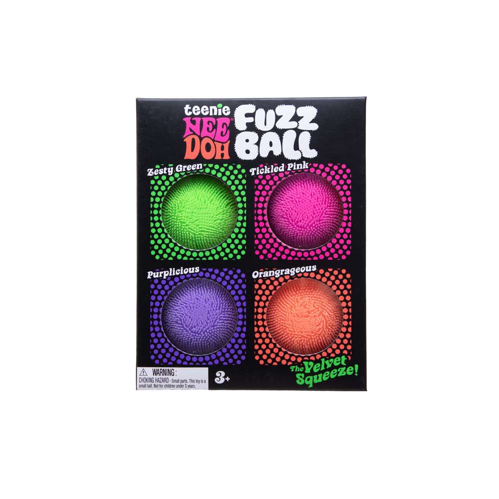 NeeDoh Fuzzball Teenie Velvet Squeeze Soft-Cloud Squishy Stress Ball 4 Pack