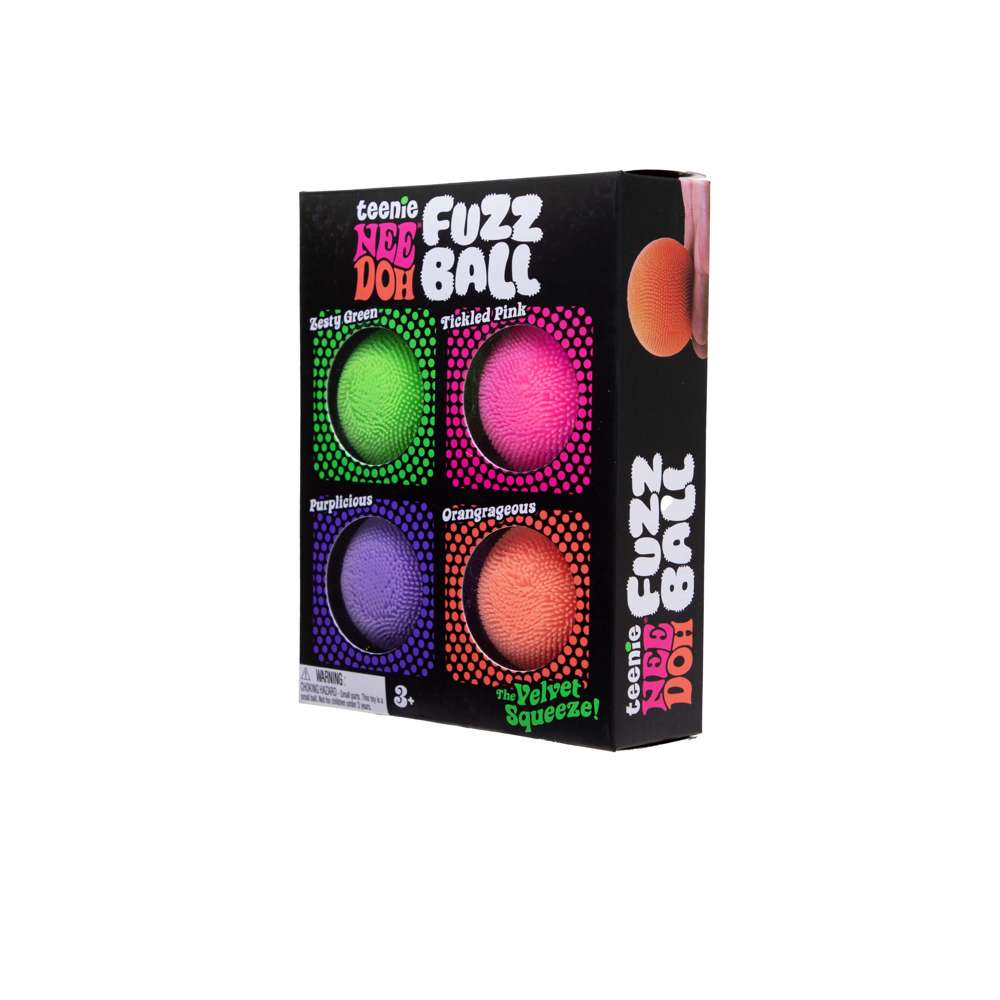 NeeDoh Fuzzball Teenie Velvet Squeeze Soft-Cloud Squishy Stress Ball 4 Pack
