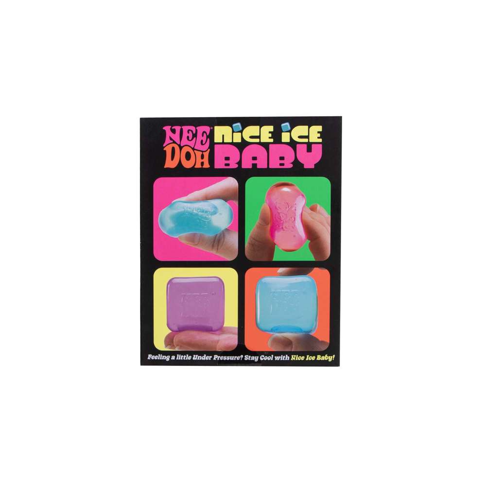 NeeDoh Nice Ice Baby Teenie Super Solid Squish Mini Cube Fidget Toy 4 Pack