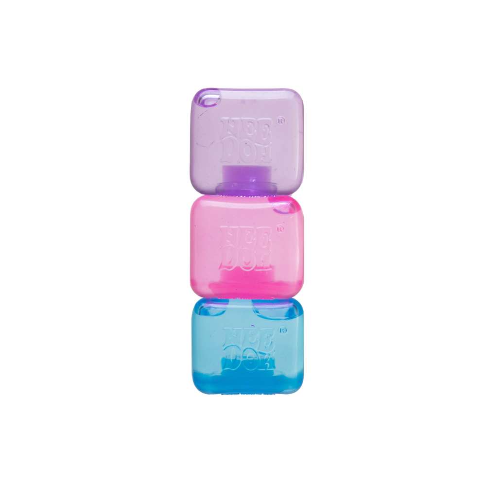 NeeDoh Nice Ice Baby Teenie Super Solid Squish Mini Cube Fidget Toy 4 Pack