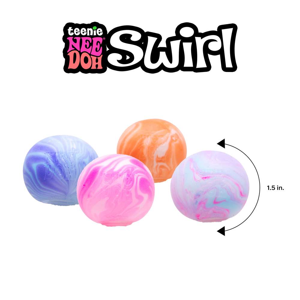 NeeDoh Swirl Teenie Classic Groovy Glob Marbled Look Stress Ball 4 Pack