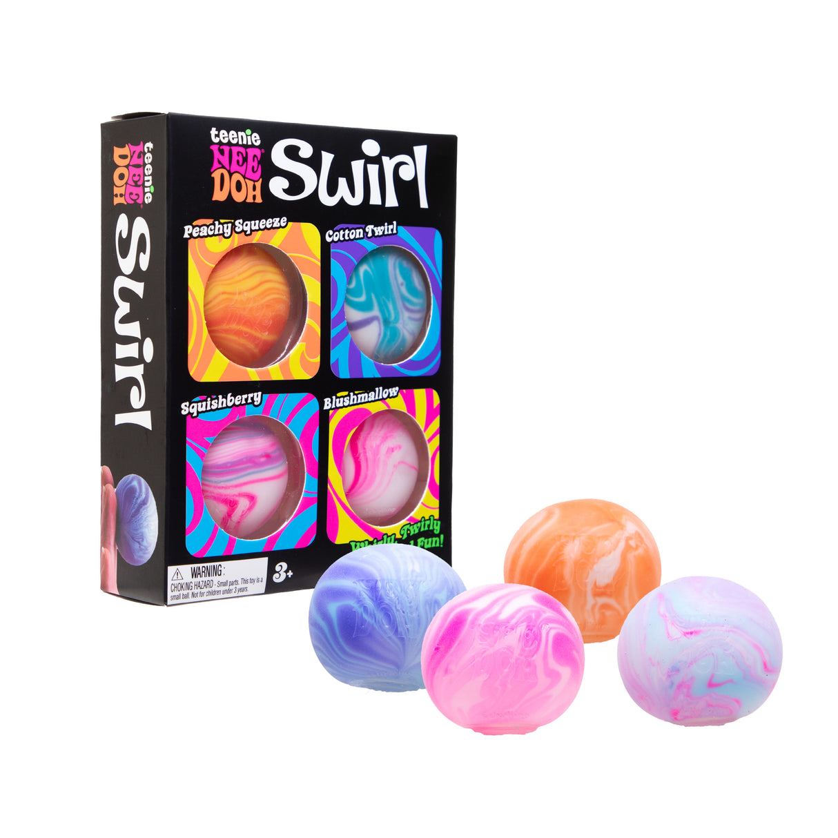 NeeDoh Swirl Teenie Classic Groovy Glob Marbled Look Stress Ball 4 Pack