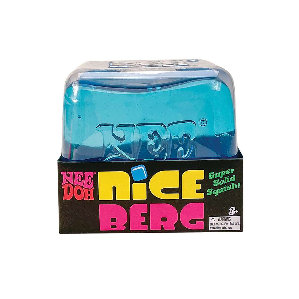 NeeDoh Niceberg Super Solid Squish Large Ice Cube Shaped Fidget Toy