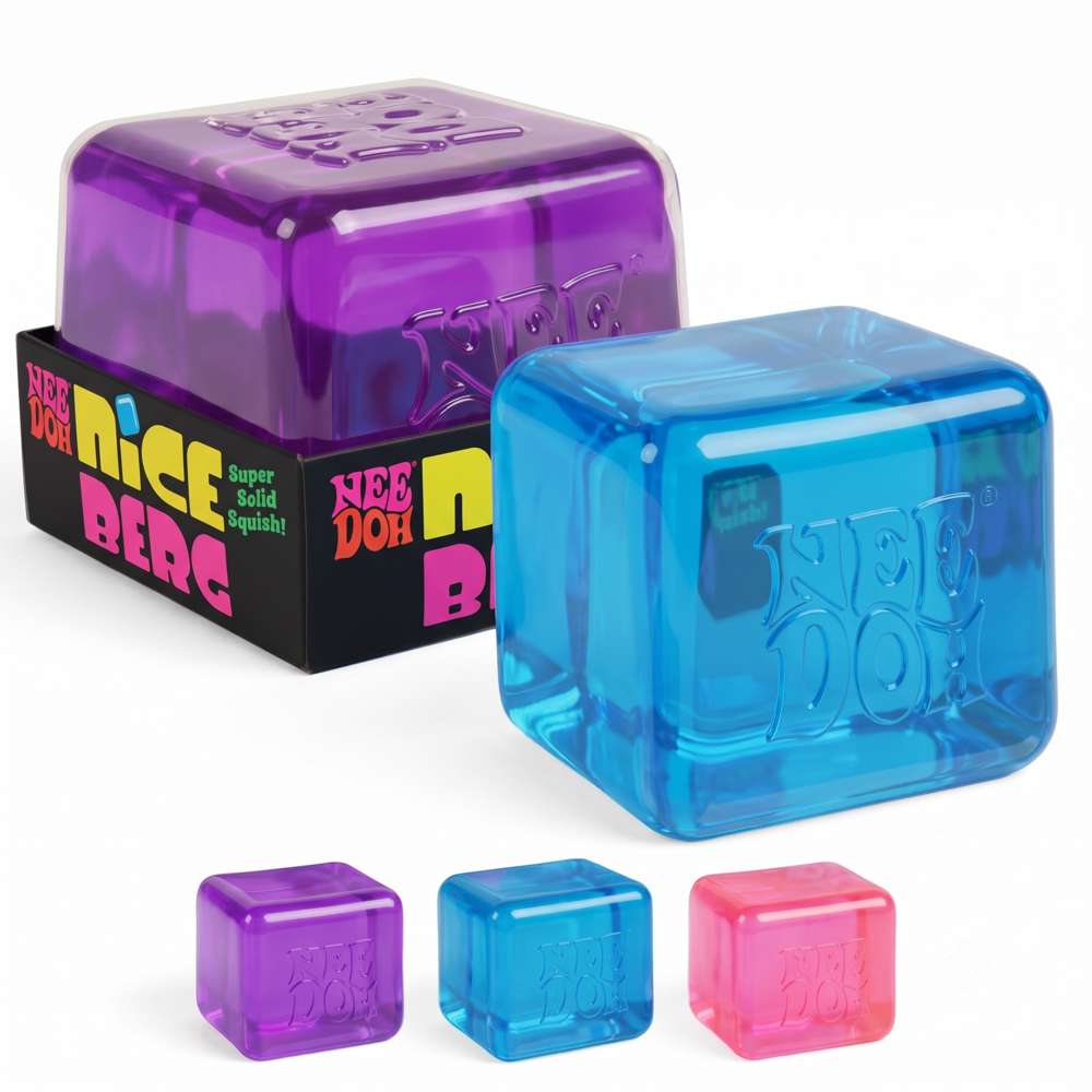 NeeDoh Niceberg Super Solid Squish Large Ice Cube Shaped Fidget Toy