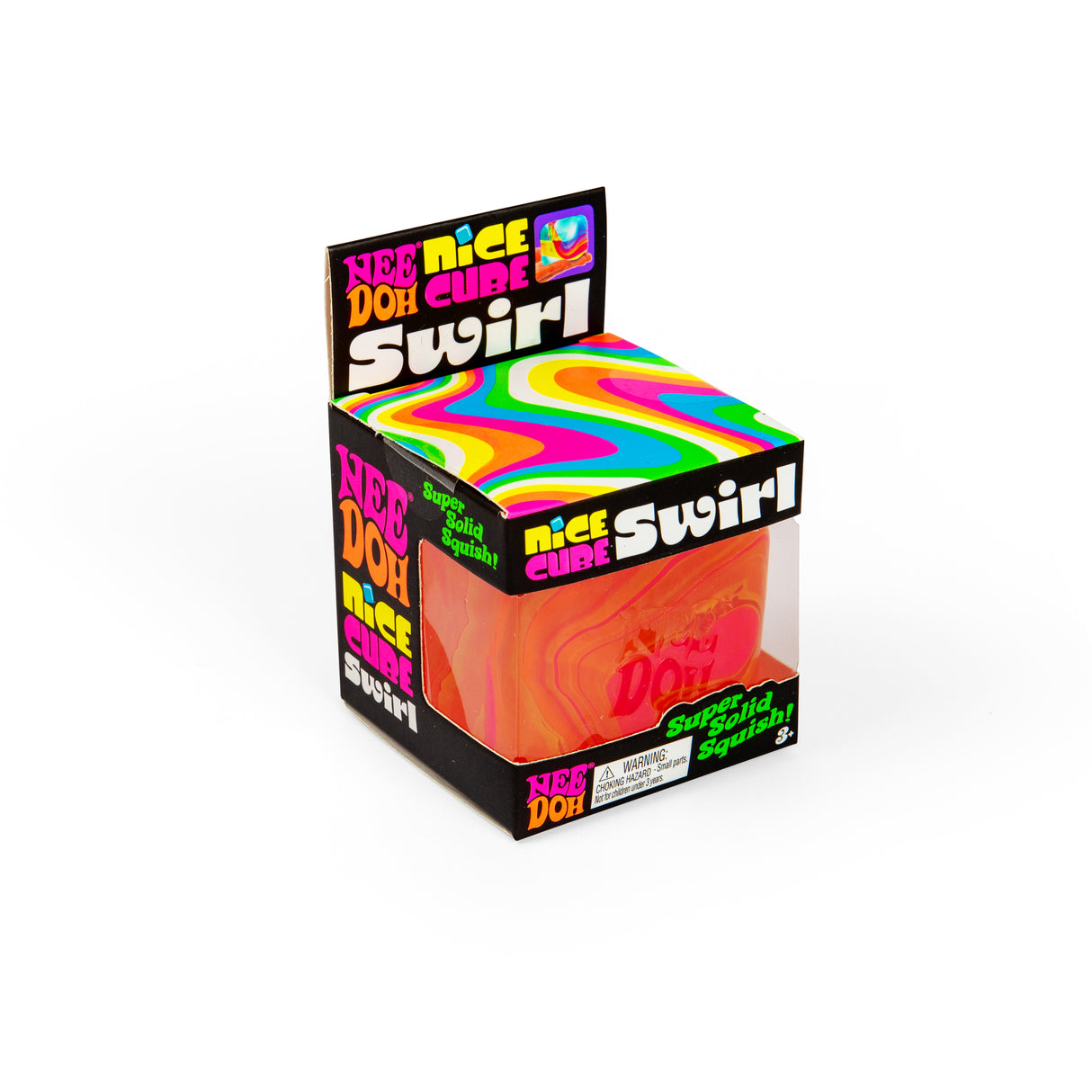 NeeDoh Nice Cube Swirl Super Solid Squish Stress Relieving Fidget Toy