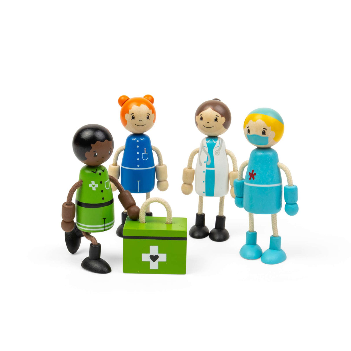 Tidlo Medic Dolls- Wooden Doll Set for Kids