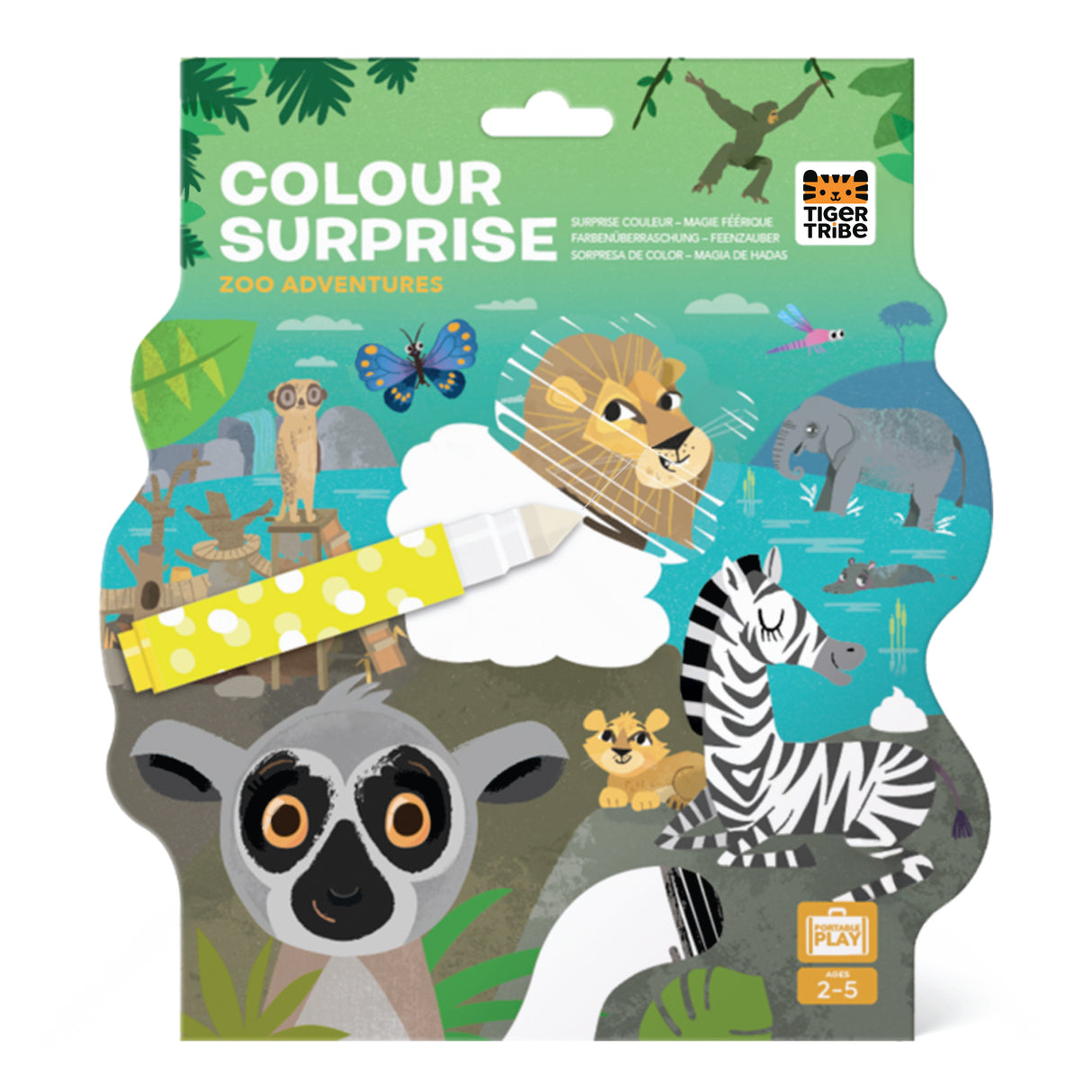 Tiger Tribe Colour Surprise Zoo Adventures - Kids Mess Free Magic Colouring Book