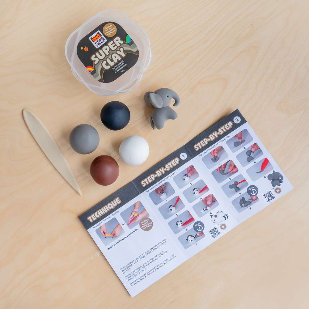 Tiger Tribe Super Clay - Fun Air Dry Modelling Clay for Kids