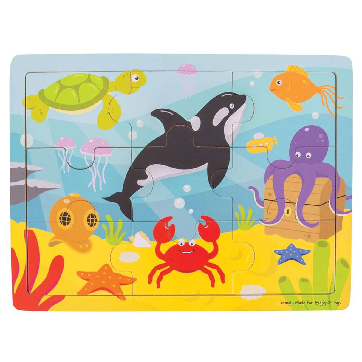 9 Piece Underwater Wooden Jigsaw Puzzle Tray