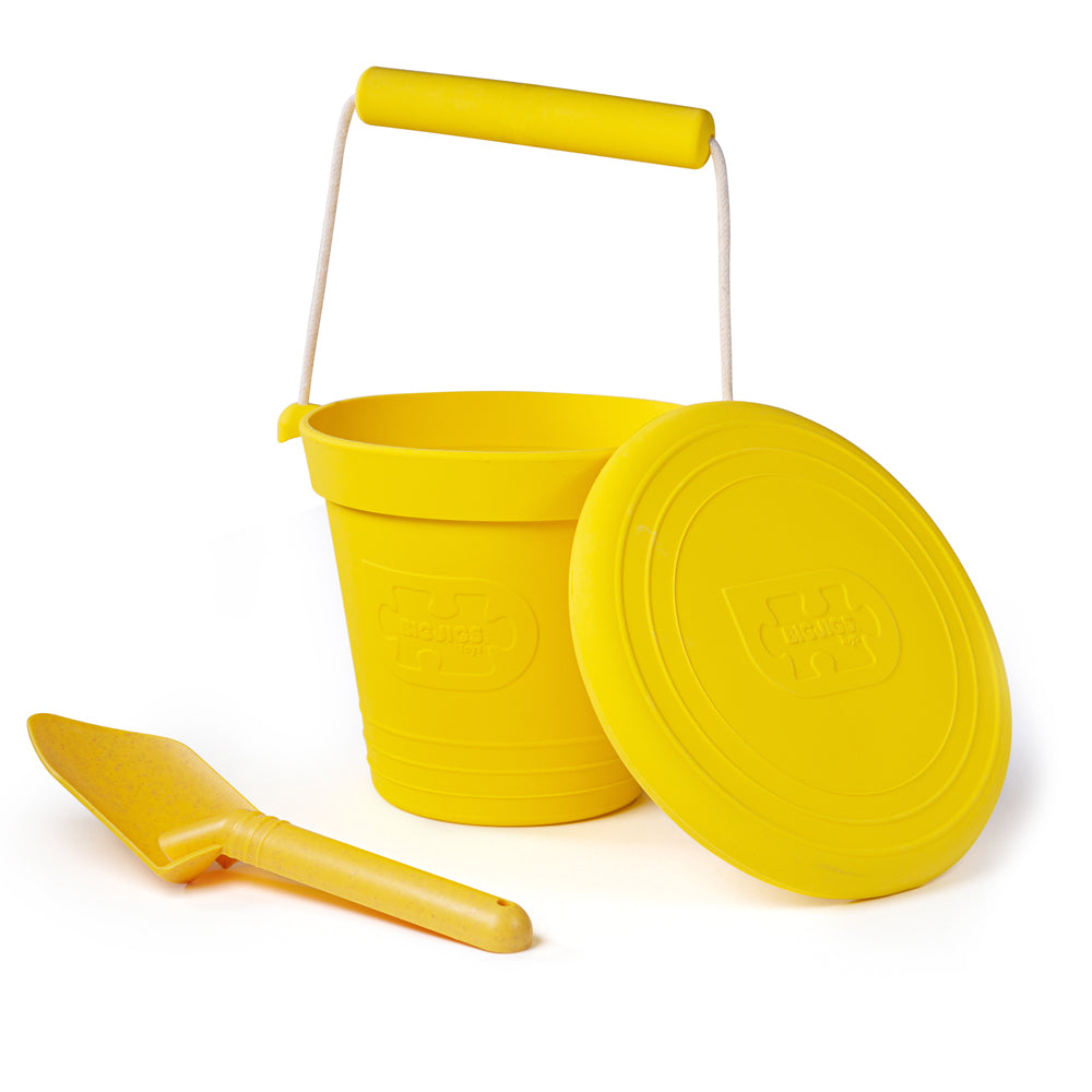 Bigjigs Toys 33HY Honey Yellow Silicone Bucket, Flyer and Spade Set