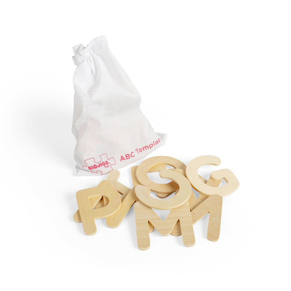 Bigjigs Toys Lowercase ABC Drawing Templates - 26 Wooden Letter Stencils, Educational Resource For Kids 3+ - View #6