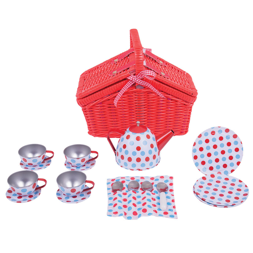 Spotted Basket Tea Set - Damaged Box