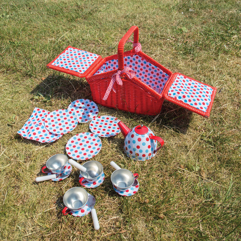 Spotted Basket Tea Set - Damaged Box