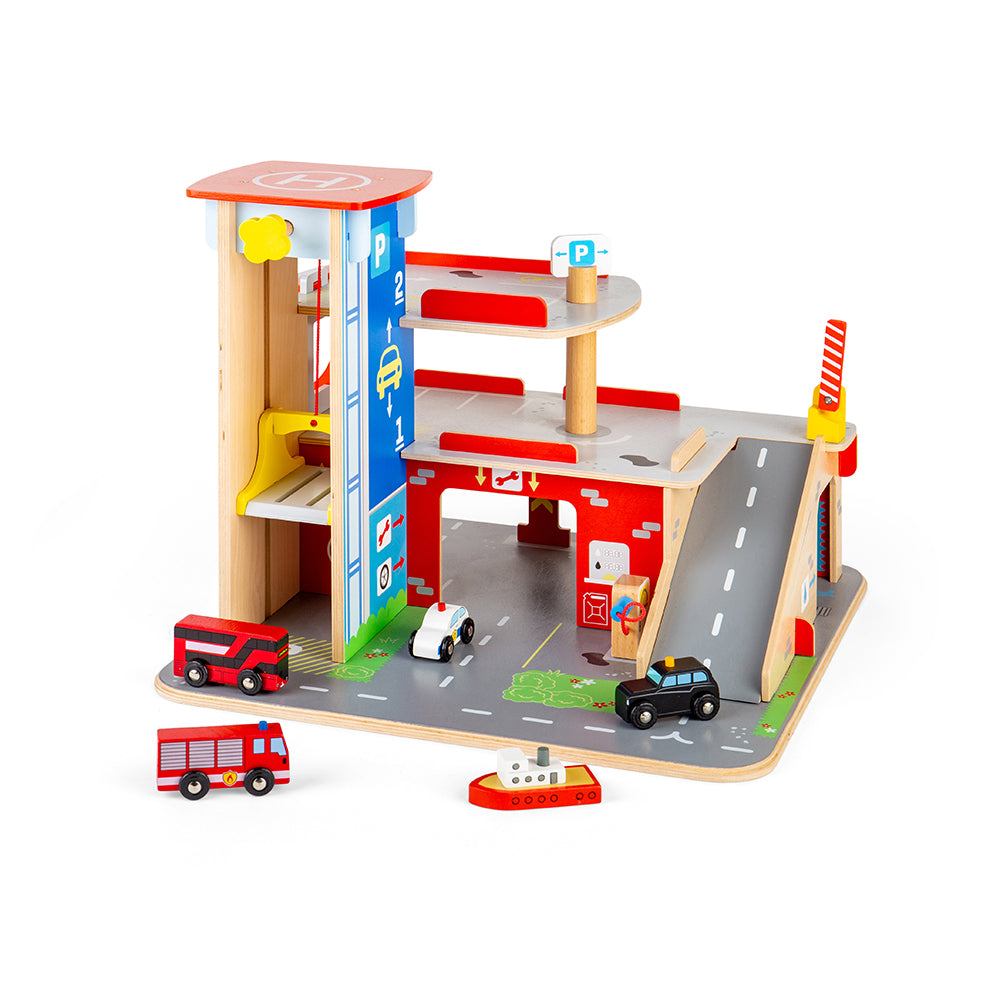 Wooden Garage Toys Bundle Small World Play Sets Bigjigs Toys