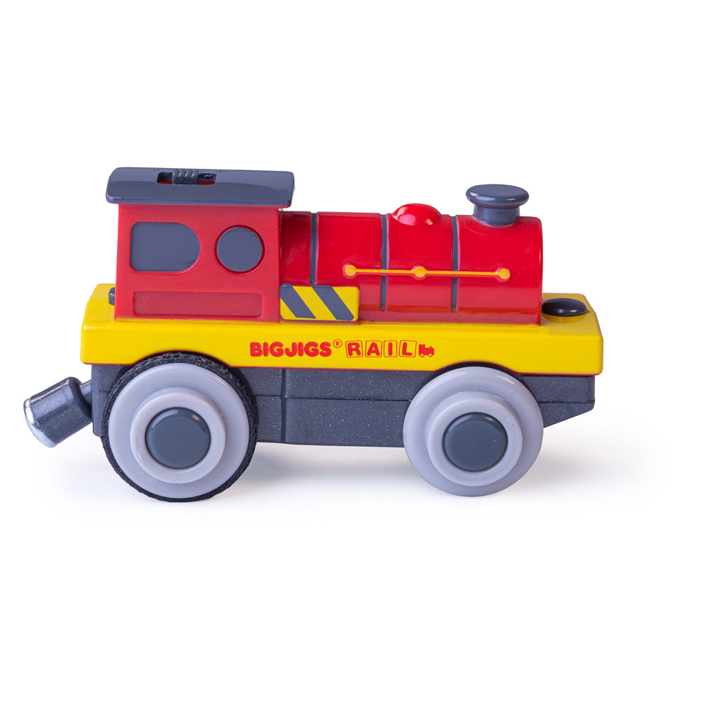 Mighty Red Loco (Battery Operated Engine) | Wooden Railway | Bigjigs Toys