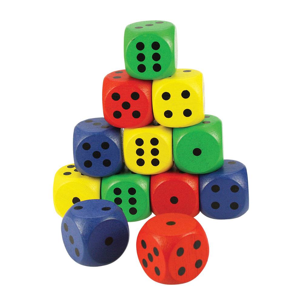 Giant Dice Coloured (Pack of 12)