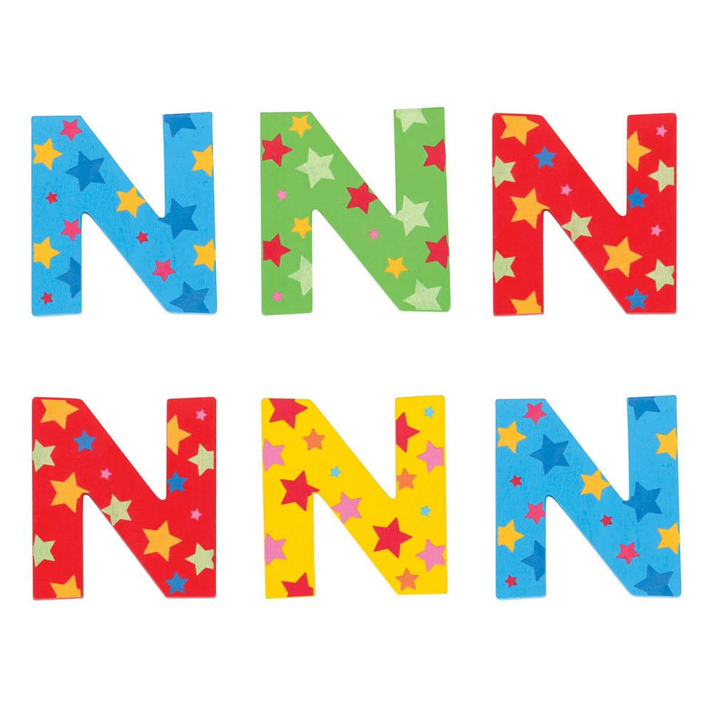 Star Letter N | Decorative Wooden Letters | Bigjigs Toys