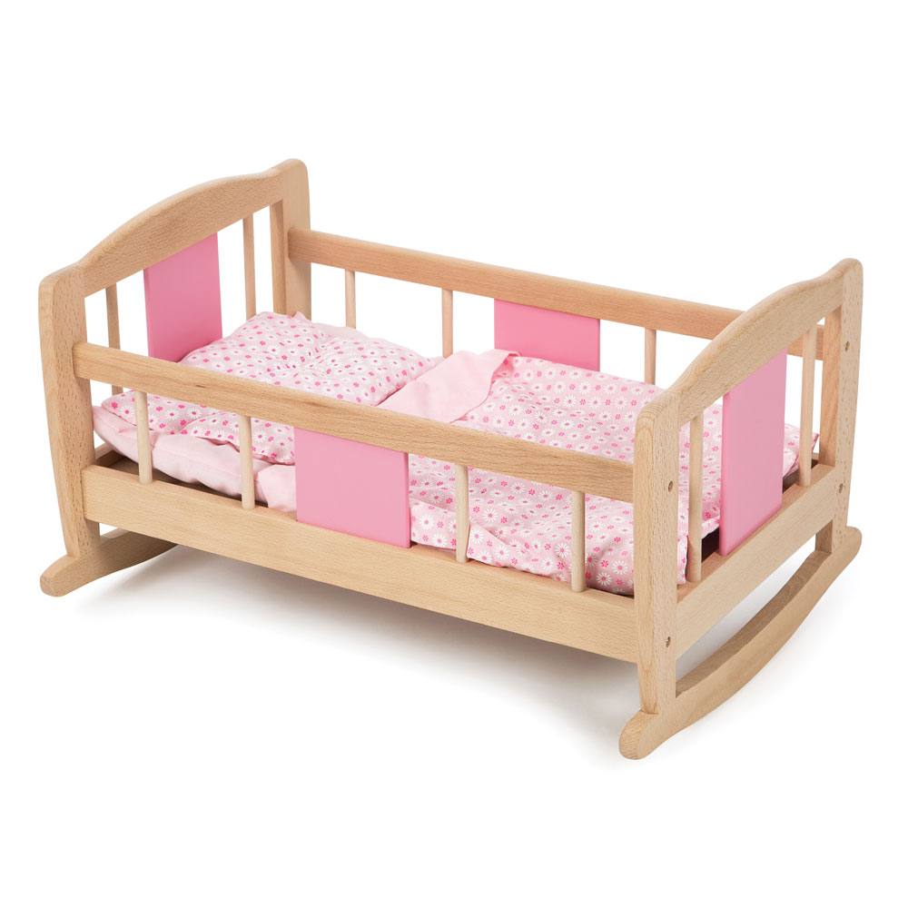 Tidlo Rocking Dolls Cot Wooden Dolls Cots Bigjigs Toys