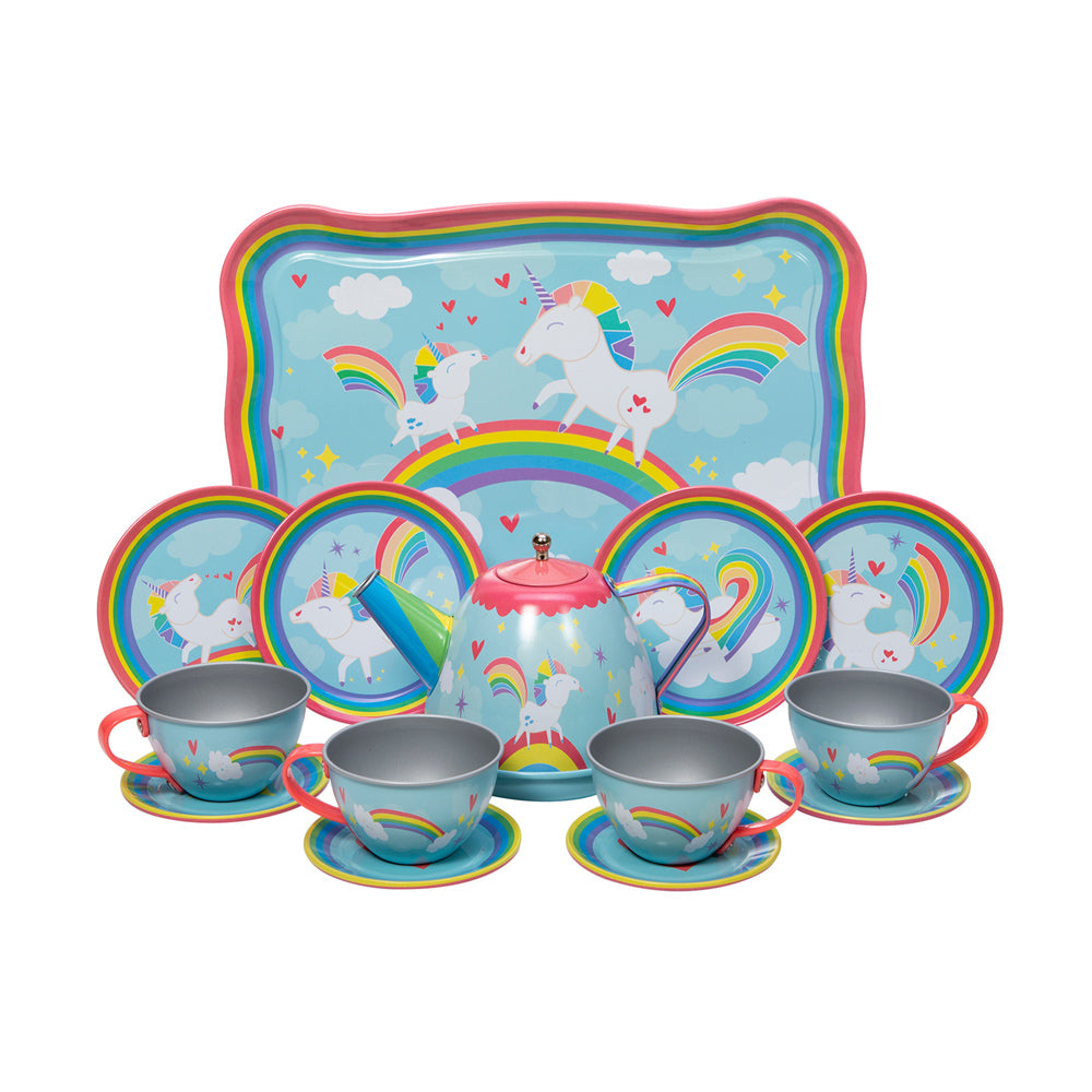 Unicorn Tin Kids Tea Set | Schylling | Bigjigs Toys 