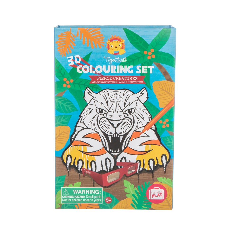Tiger Tribe TR60263 3D Colouring Set - Fierce Creatures