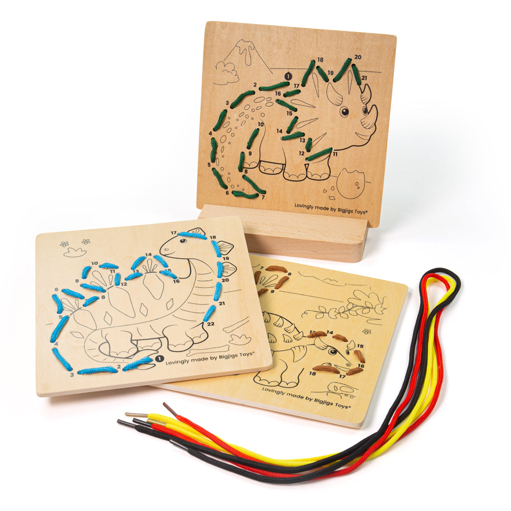 Lacing by Numbers - Dinosaur