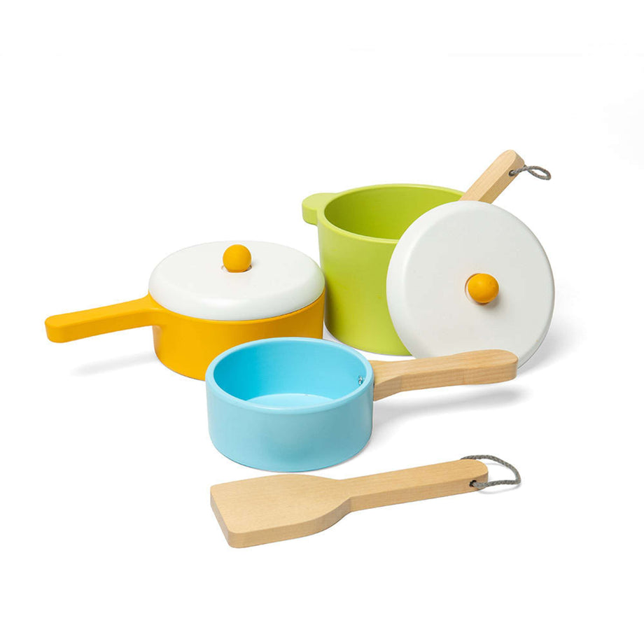 Wooden Pots Pans Kitchen Play Bigjigs Toys