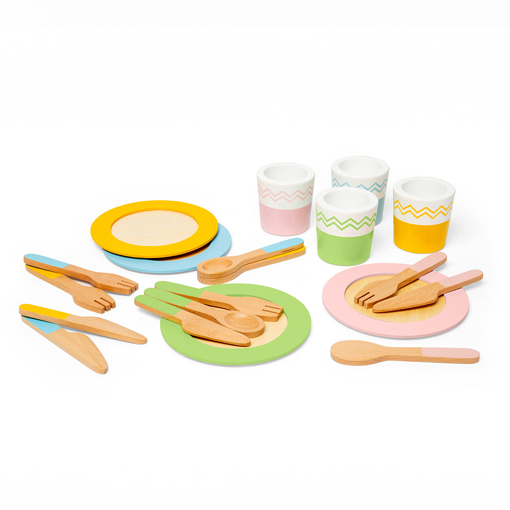 Kids Dinner Set | Wooden Role Play Toys | Bigjigs Toys