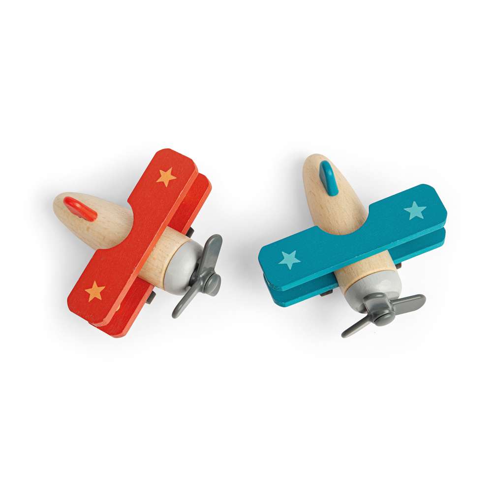 Pull Back Bi-Planes - Red, Blue (Pack of 2)