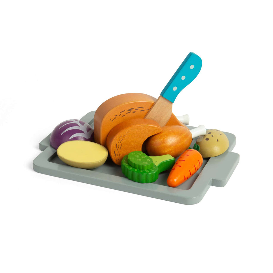 Roast Dinner Set Wooden Play Food Bigjigs Toys