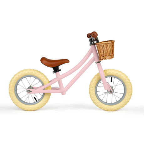 Pink Toddlers Balance Bike With Basket