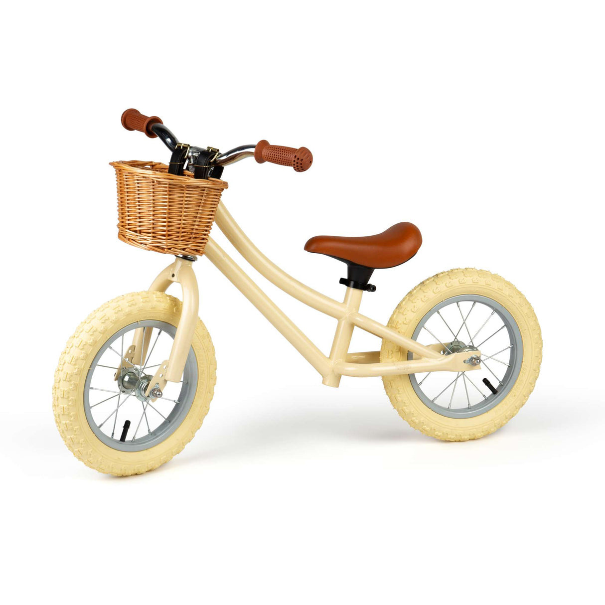 Cream Toddlers Balance Bike With Basket